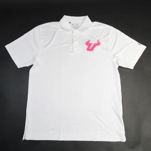 South Florida Bulls Under Armour Polo Men's White Used Cover