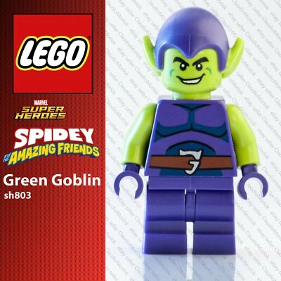 ⭐ LEGO Green Goblin Minifigure sh803 Marvel Super Heroes Spidey Spiderman sh0803 - Immagine 1 di 4