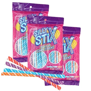 Hampton Candy Silly Stix Sour Filled Candy Straws, 4 Flavors, 2.75Oz (Pack of 3) - Picture 1 of 12