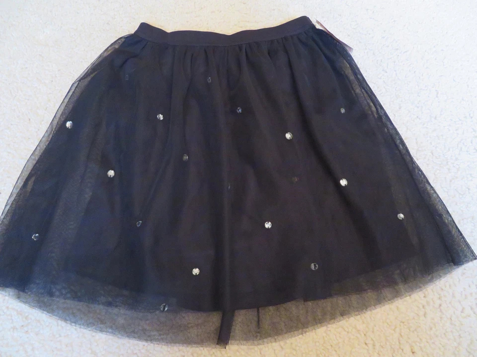 Nuevo Niñas Circo Negro Tul Tutú Falda En Capas Estrás Transparente Talla Mediana 7/8 Foto 1 de 4