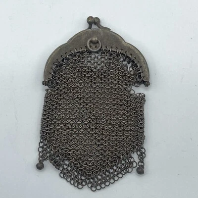 Antique Sterling and Silver Plated Victorian Coin Purse DAMAGED   - Image 1 of 4