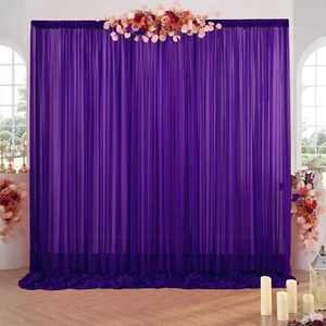 5' x 8' Chiffon Backdrop Panel Curtain Photo Background Wedding Arch Stage Décor - Picture 1 of 239