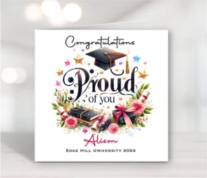 Congratulations on Your Graduation Personalised Card Granddaughter Daughter Sis - Picture 1 of 6