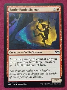 Magic The Gathering DOUBLE MASTERS BATTLE-RATTLE SHAMAN red card MTG - Picture 1 of 2