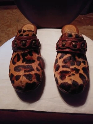 Nurture Women's Size 8 Clogs With Animal Print And Leather Detail - Image 1 of 4