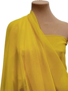 CHIFFON FABRIC SHEER LEMON YELLOW 60" BRIDESMAID, DANCE, FORMAL, CURTAINS - Picture 1 of 1
