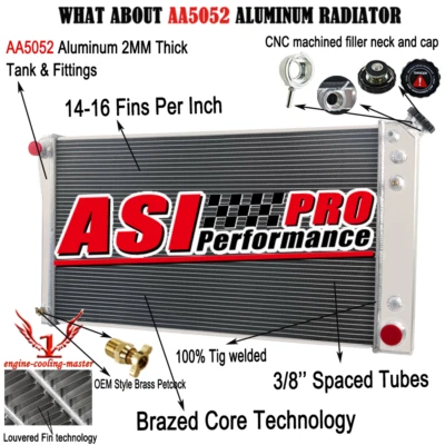 3 ROW Radiator For 1991-1993 Chevy Caprice/Buick Roadmaster/Oldsmobile 5.0L 5.7L - Imagem 1 de 4