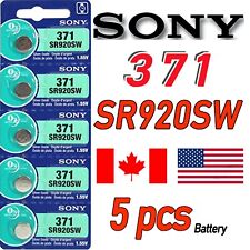 5 Pcs SONY SR920SW 371 Silver Oxide 1.55V Watch Battery, 0% MERCURY. Exp 2026