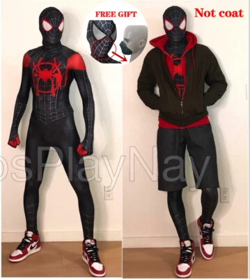 Miles Morales Spider-man Cosplay Costume Spiderman Zentai Suit Party Halloween - Image 1 of 4