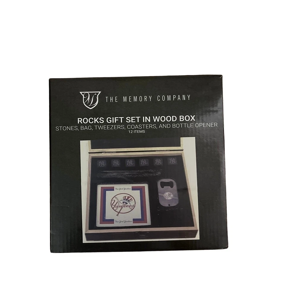 Nuevo en caja Juego de regalo de 12 piezas The Memory Company NY Yankees Rocks en caja de madera Foto 1 de 1