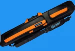 MOLINARI CUE CASE 2x4 FLAT * SEMI HARD * BLACK / ORANGE - Picture 1 of 5