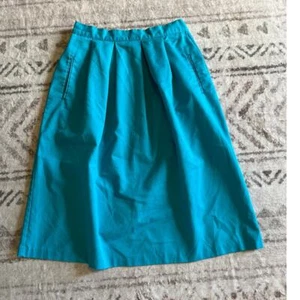 Vintage 80's Hunter's Glen Pleated Front Pencil Skirt Turquiose Women's 11/12 - Picture 1 of 7