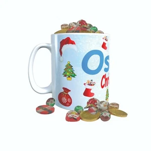 Personalizado TU NOMBRE Navidad Navidad Hot Choc Cerámica Té Café Taza Regalo - Imagen 1 de 6