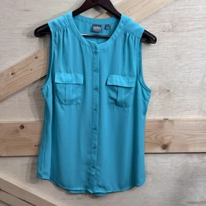 Soho New York & Company Shirt Womens Large Sleeveless Blouse Button Front Top - Picture 1 of 10