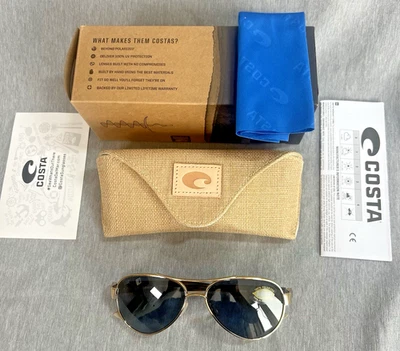 Gafas de sol Costa Del Mar LORETO para mujer aviador oro rosa/gris polarizadas 56 mm Foto 1 de 4