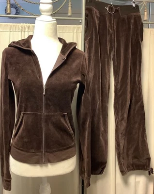 Juicy Couture H&M pantalones de terciopelo 28 x 30 cremallera sudadera con capucha SP Foto 1 de 4