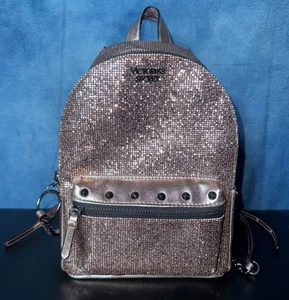 Mini zaino Victoria’s Secret rosa paillettes borsa scintillante 2 tasche chiusura cerniera - Foto 1 di 7