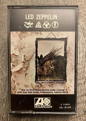Led Zeppelin IV Atlantic CS 19129 CASSETTE TAPE Stairway To Heaven Black Dog Foto 1 de 4