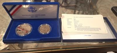 1986 Liberty Proof Silver & Clad Dollar Set – U.S. Mint – With Box (No COA) - Image 1 of 4