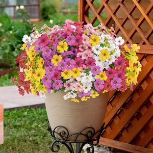 12 Bundles Artificial Flowers for Outdoor Faux Plastic Plants Mixed Mix - Picture 1 of 7