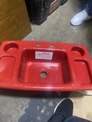 罕见老 Benjamin Ackralac ~ 加利福尼亚和格鲁吉亚红色树脂塑料水槽 ~ NOS'88 — 第 1/3 张图片