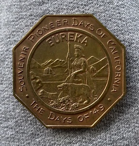 1850 CONMEMORATIVO $50. MEDALLA SLUG OCTOGONAL ORO EUREKA LLAMADA DÓLAR HK? - Imagen 1 de 2