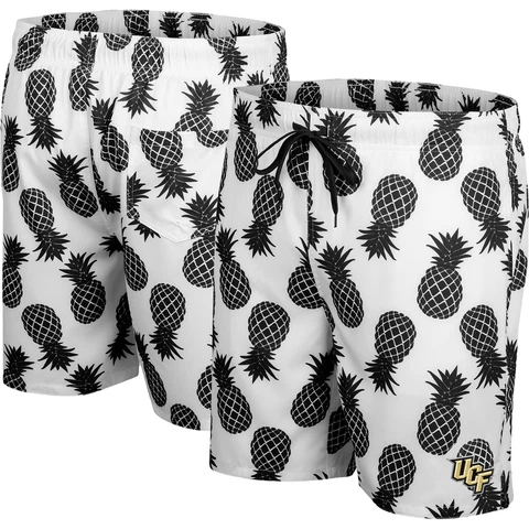 Men's Colosseum White UCF Knights Pineapples Swim Shorts Cover
