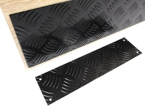 *Aluminium Chequer Tread Plate Kick Push Plate Door Protection Silver & Colours - Picture 1 of 9