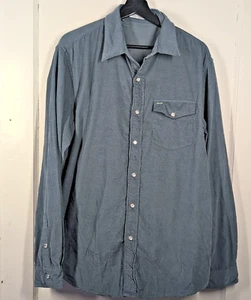 Camisa Criquet Para Hombre Pana Perla A Presión Manga Larga Azul Pizarra Talla Grande Algodón - Imagen 1 de 9