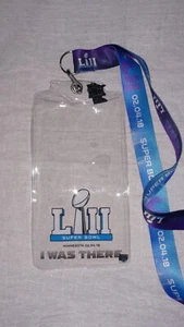 Super Bowl LII 52 Ticket Holder Lanyard "I Was There" Pin Eagles Patriots Ball - Picture 1 of 6
