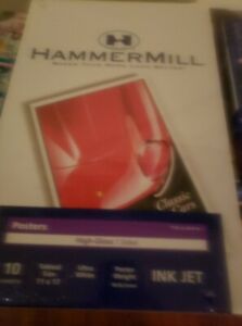 10 Pack Hammermill 1 Sided Gloss 96 lb Ultra White Posters 11 x 17 Ink Jet Photo