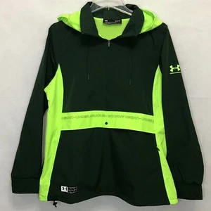 Under Armour 1/2 Zip Pullover Hooded Anorak Jacket Neon Women Large 1365422-301 - Picture 1 of 12