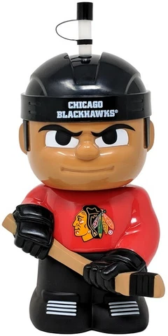 Chicago Blackhawks NHL Hockey 16oz. Big Sip Water Bottle With Reuse-able Straw Cover