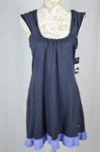 Tommy Hilfiger Womens Large Navy Blue Tank Top Nightgown NEW Sleepwear Pockets