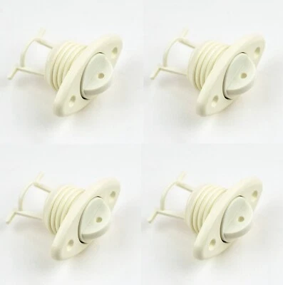 BOOTSZUBEHOER.ONLINE 4 x Lenzstopfen Verschlussstopfen Bilgestopfen Bootsstopfen Boot Weiß oval