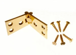 New Pair Of Brass Counter Flap Hinges Pb 4 X 1 1/4 X 1 1/2 (102 X 32 X 38mm) - O - Picture 1 of 1