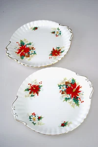 Royal Albert Poinsettia LOT Cake Plates x3 Creamer Oval Tray Olive Tray -6-PC - Picture 1 of 10