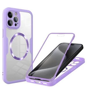 FR iPhone 15/16 Pro Max/12 Magnetic Clear Full Body Rugged Case + Displayschutzfolie - Bild 1 von 14
