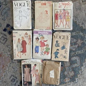 vintage Children's sewing pattern Lot X8 Inc. Vogue Simplicity Sunday Herald - Picture 1 of 18