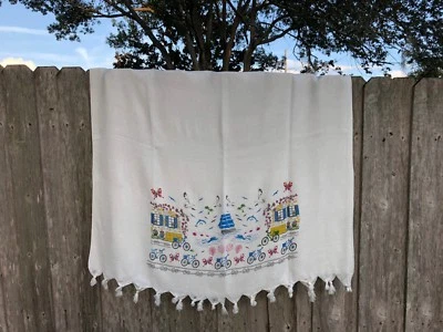 TOALLA DE PLAYA ESTAMPADO PAREO BOLERO TURCO PESHTEMAL 100 % VISCOSA VENDEDOR DE EE. UU. Foto 1 de 4