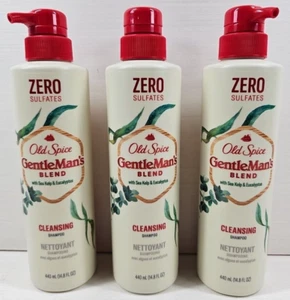 3 Old Spice Gentle Man's Blend Sea Kelp Eucalyptus Cleansing Shampoo 14.8 Oz Lot - Picture 1 of 24