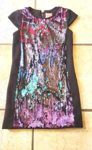 Zoe Ltd Kids Girl's Sequin Sleeveless Shiny Shimmer Fit Crew-Neck Dress 6 - Picture 1 of 7