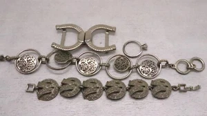 Konvolut Vintage silberfarben Schmuck & Accessoires Armbänder Ring & 2-teilige Schnalle - Bild 1 von 12