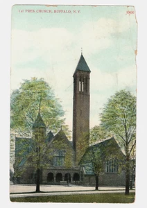 Cartolina Prima Chiesa Presbiteriana Buffalo New York 1919 DB - Foto 1 di 2