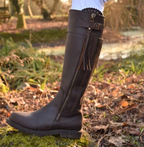 Mark Todd Masterton Tall Boots Cognac/Tan Waterproof Leather Nubuck Ladies 3-42 - Picture 1 of 7