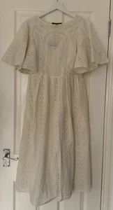 Wyse London Cream Cotton Broderie Dress Lined With Slip - Size 0 (UK Size 6) - Picture 1 of 8
