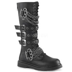 KNEE-HI BOOT 1.25" HEEL-3 BUCKLES-KNUCKLES MEN'S Sz 4 5 7 8 9 10 11 12 13 14 - Picture 1 of 5
