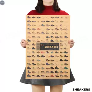 Retro Kraft Paper Poster - Sneakers Collection - for Home Bar Kitchen Wall Decor - Picture 1 of 10