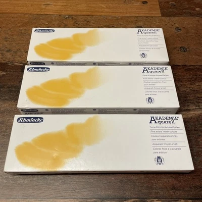 3x Schmincke Academy Watercolour Box 75312 12x1/1 Total 36 Whole Bowls - Image 1 of 4