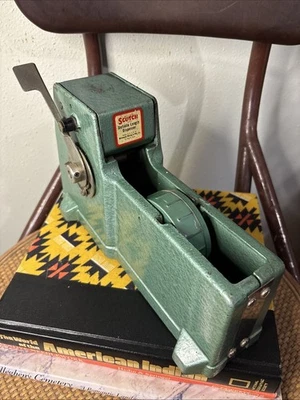 Dispensador de cinta definido industrial escocés de colección años 40 exhibición de escritorio de trabajo Foto 1 de 4